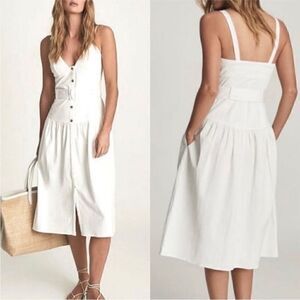 REISS NWT Vita Button Through Midi Sundress White
Size 0 MSRP $330